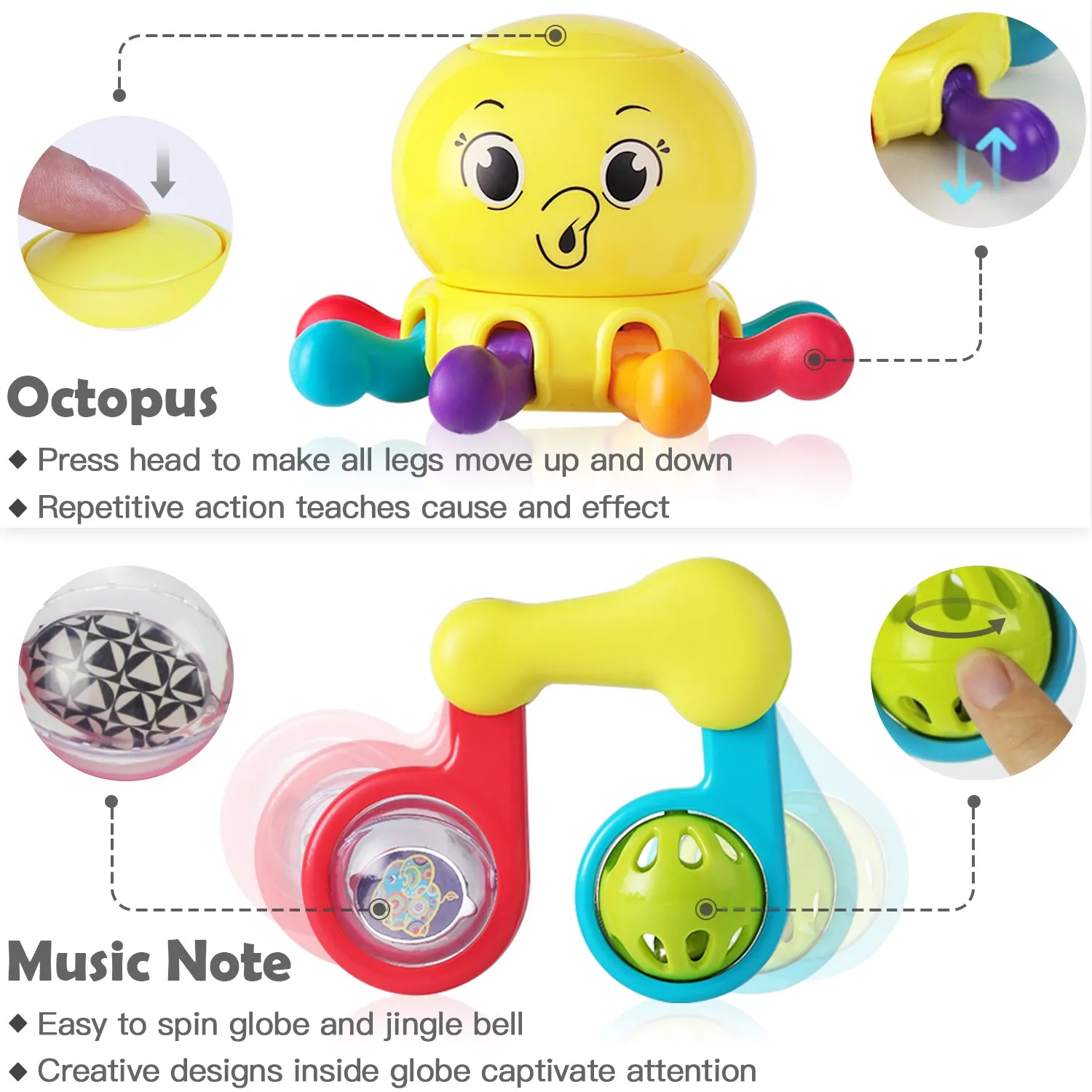 10pcs Baby Rattle Toys Early Educational Infant Toys