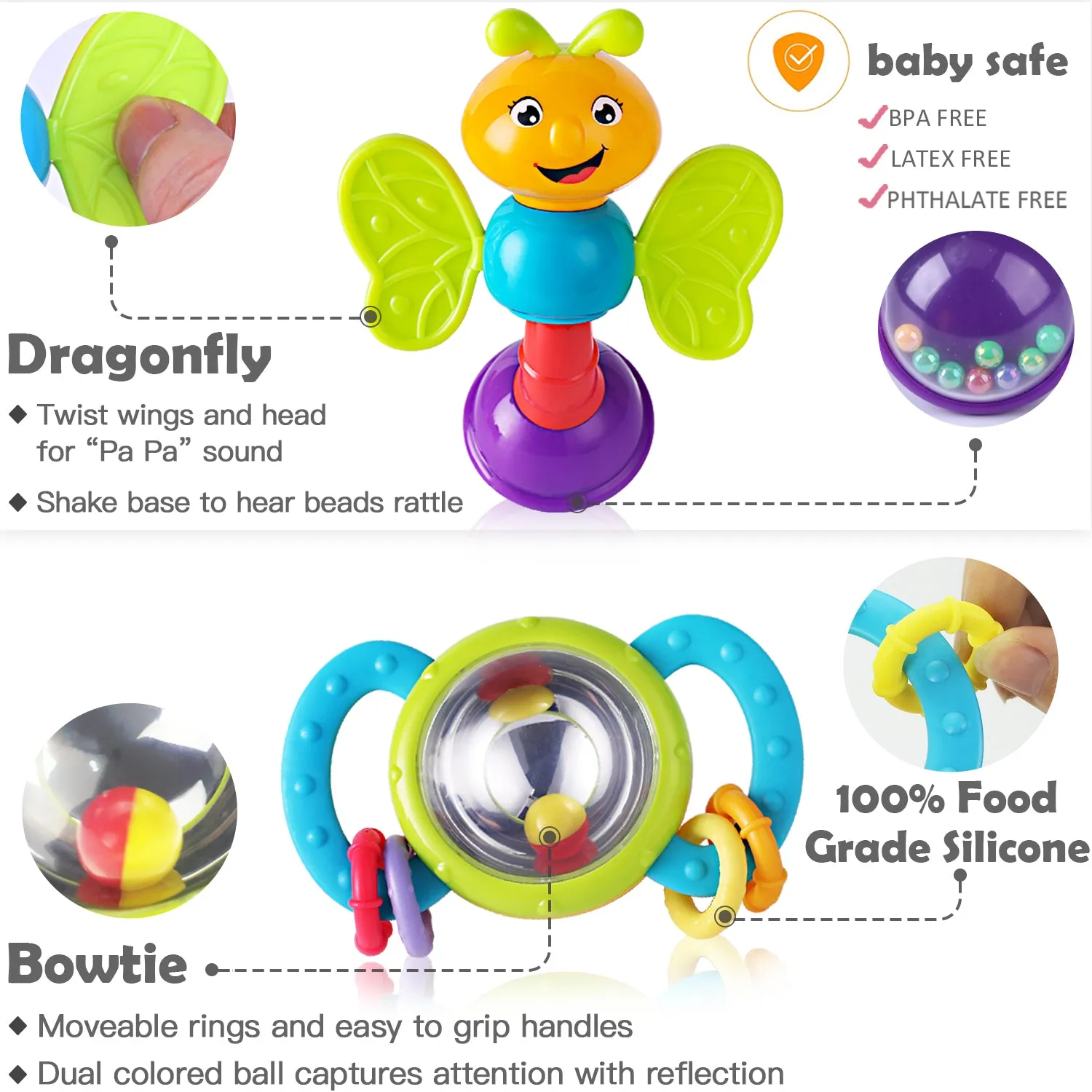 10pcs Baby Rattle Toys Early Educational Infant Toys