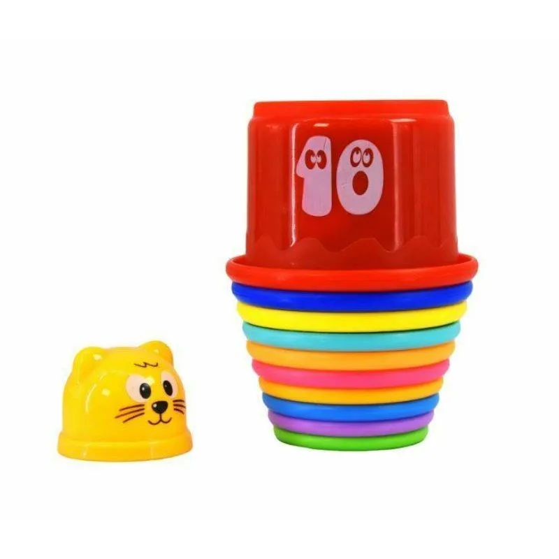 11 Pcs Building Beakers Nesting Cups Stacking Blocks Toddler Baby Bath Toy Teddy