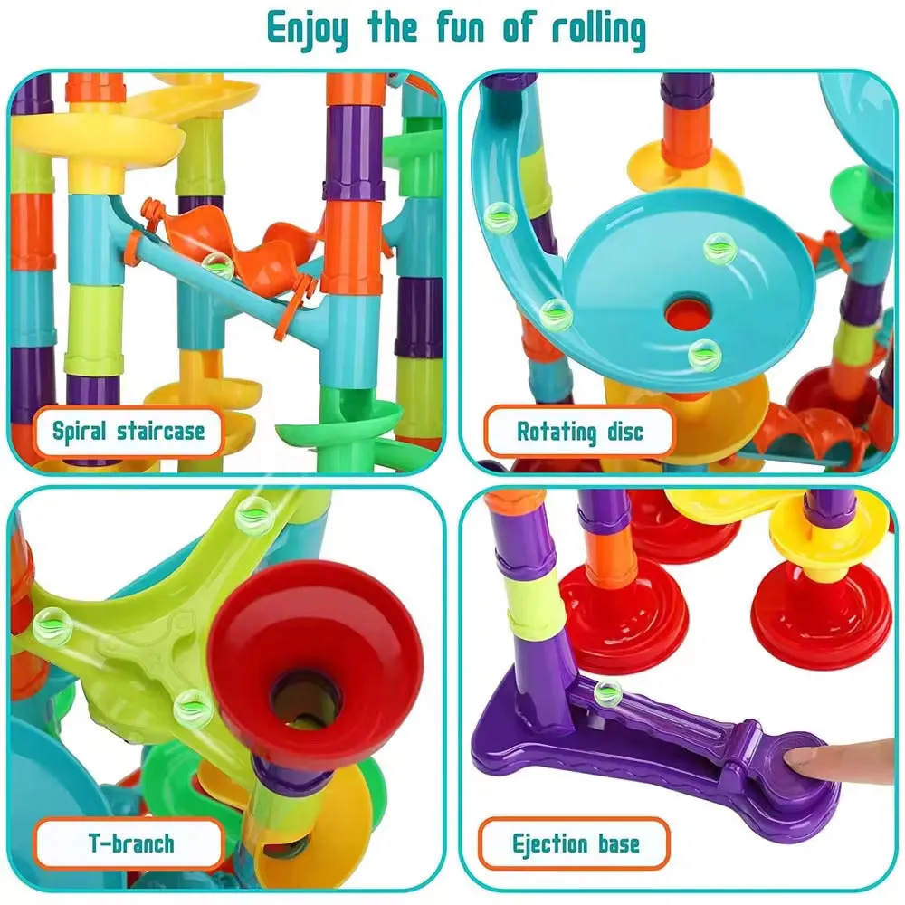 113Pcs Piece DIY Marble Run Race Set