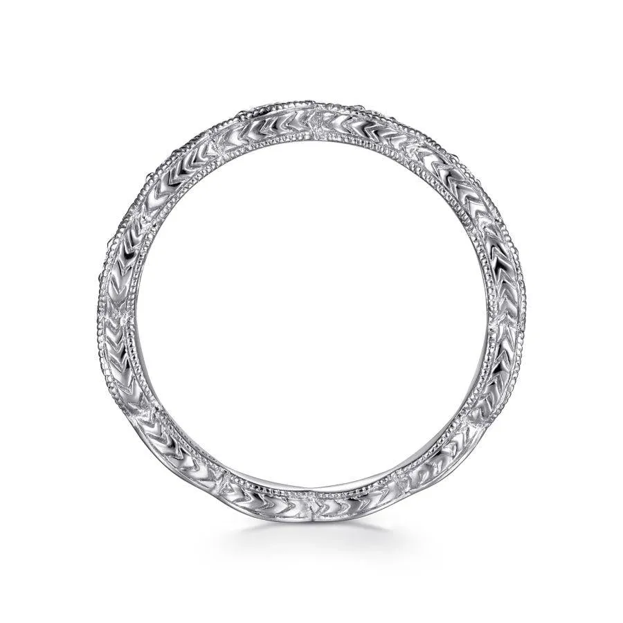 14K White Gold Diamond Marquise Station Ring