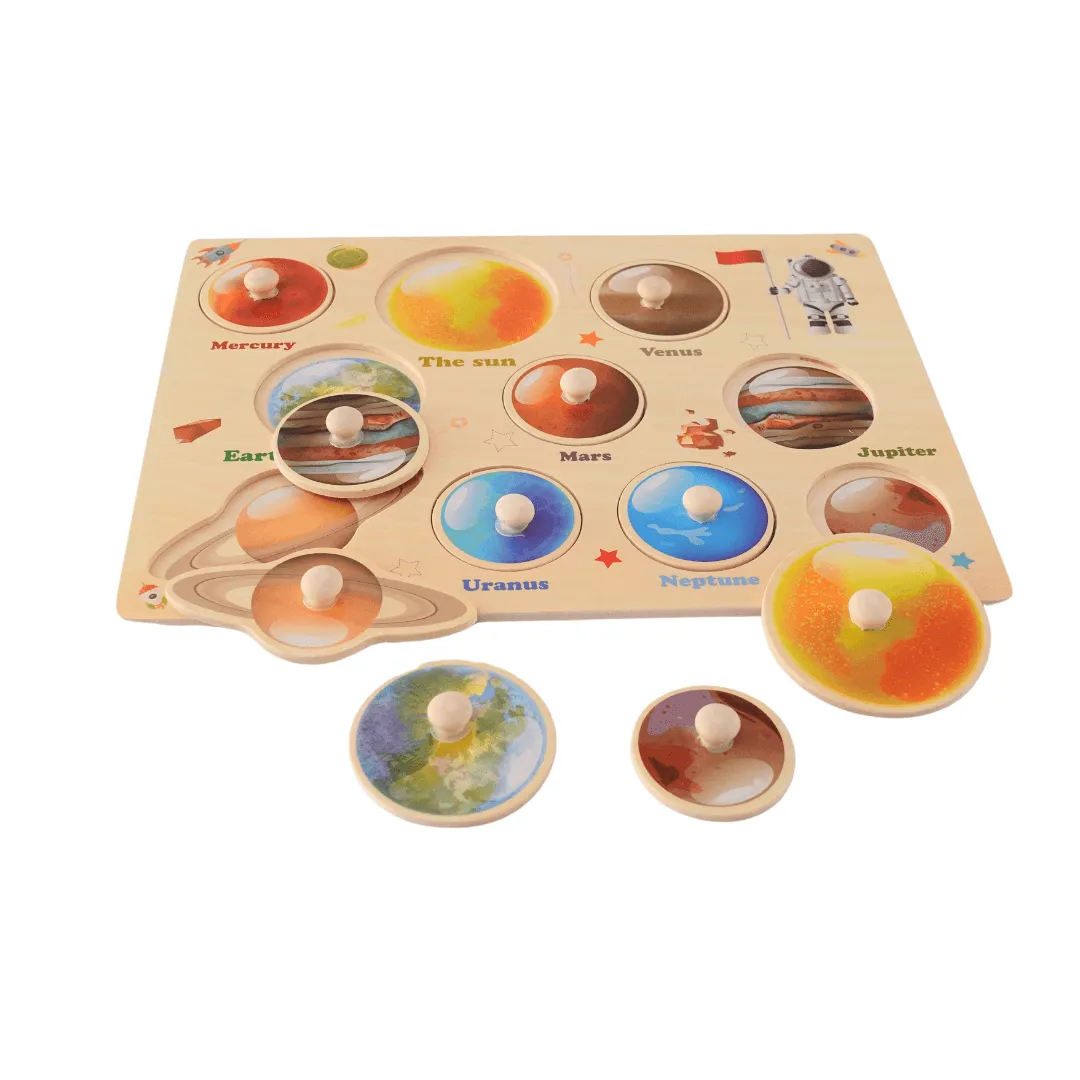 2 in 1 Planets Wooden board with pins   Whiteboard, marker