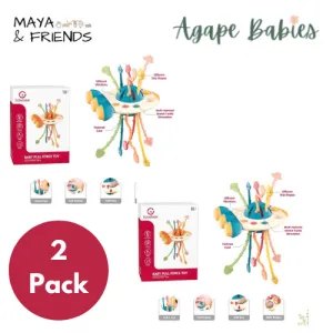 [2-Pack] Maya & Friends Sensory Pull Toy (Assorted Colours)