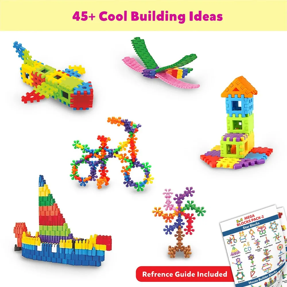 3-in-1 Building Blocks - Education & Learning Blocks (125  pcs) (Pack of 2)