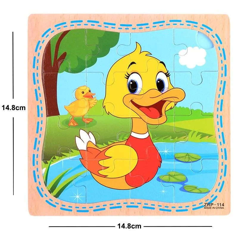 38 Style Cartoon Wooden Puzzle Children Animal/ Vehicle Jigsaw Toy 3-6 Year Baby Early Educational Toys for Kids Game