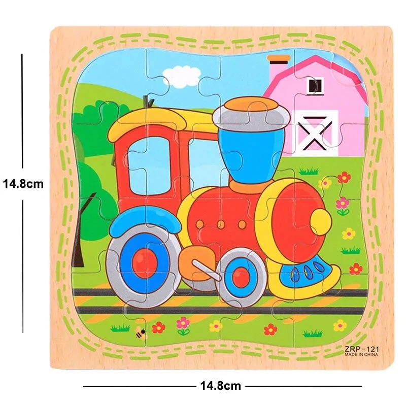 38 Style Cartoon Wooden Puzzle Children Animal/ Vehicle Jigsaw Toy 3-6 Year Baby Early Educational Toys for Kids Game