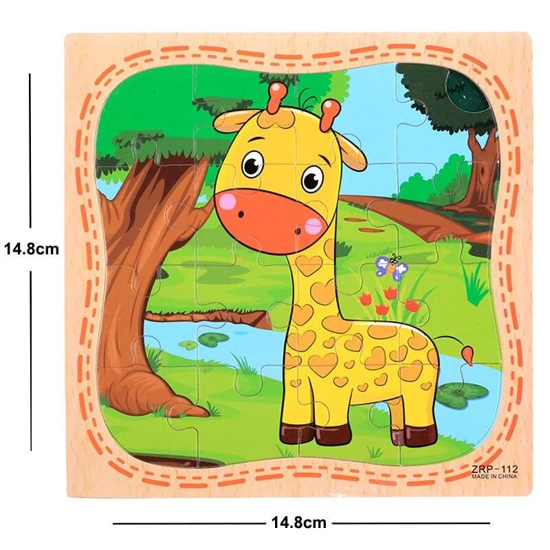 38 Style Cartoon Wooden Puzzle Children Animal/ Vehicle Jigsaw Toy 3-6 Year Baby Early Educational Toys for Kids Game