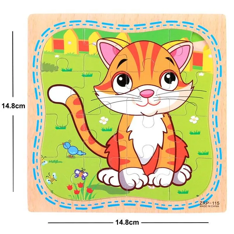 38 Style Cartoon Wooden Puzzle Children Animal/ Vehicle Jigsaw Toy 3-6 Year Baby Early Educational Toys for Kids Game