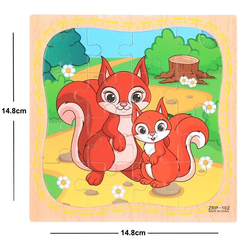 38 Style Cartoon Wooden Puzzle Children Animal/ Vehicle Jigsaw Toy 3-6 Year Baby Early Educational Toys for Kids Game