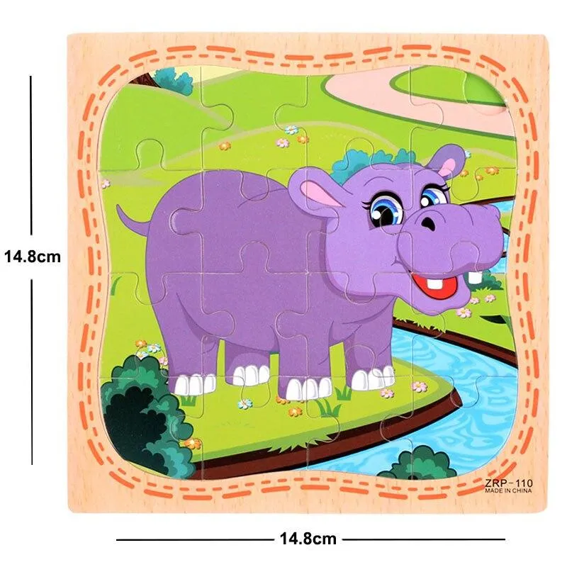 38 Style Cartoon Wooden Puzzle Children Animal/ Vehicle Jigsaw Toy 3-6 Year Baby Early Educational Toys for Kids Game