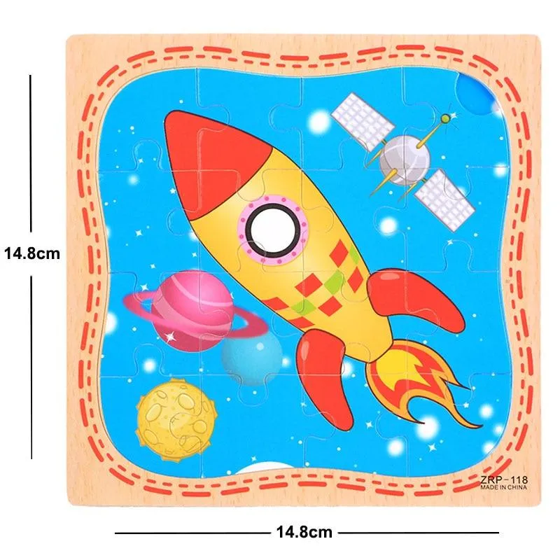 38 Style Cartoon Wooden Puzzle Children Animal/ Vehicle Jigsaw Toy 3-6 Year Baby Early Educational Toys for Kids Game