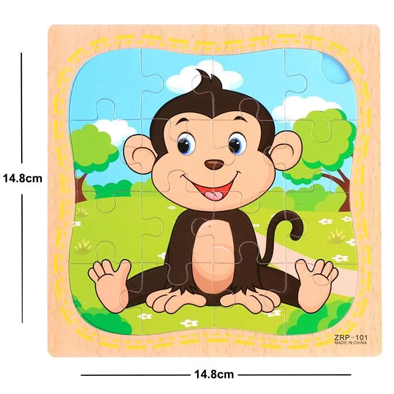 38 Style Cartoon Wooden Puzzle Children Animal/ Vehicle Jigsaw Toy 3-6 Year Baby Early Educational Toys for Kids Game