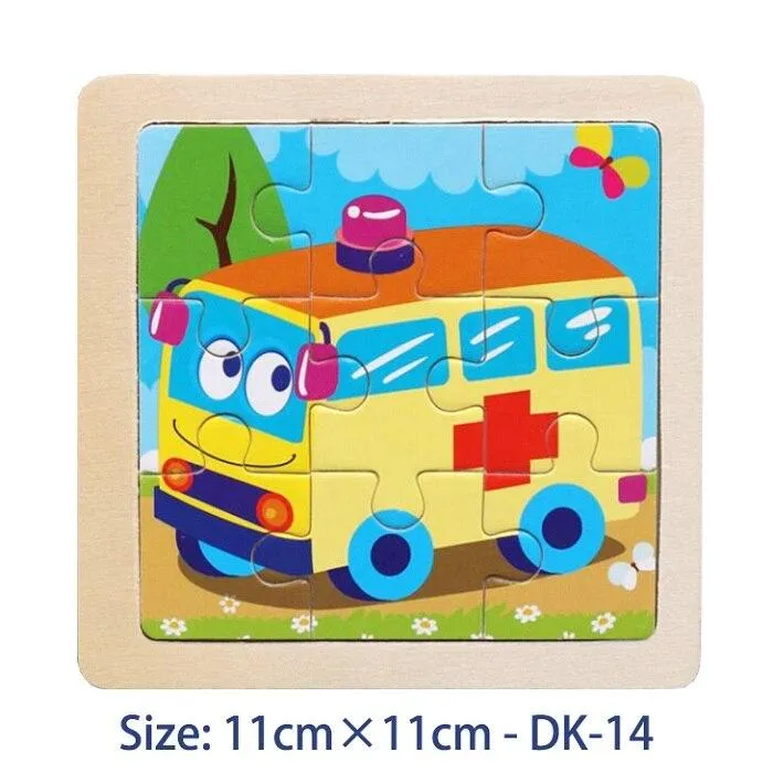 38 Style Cartoon Wooden Puzzle Children Animal/ Vehicle Jigsaw Toy 3-6 Year Baby Early Educational Toys for Kids Game