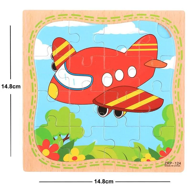 38 Style Cartoon Wooden Puzzle Children Animal/ Vehicle Jigsaw Toy 3-6 Year Baby Early Educational Toys for Kids Game