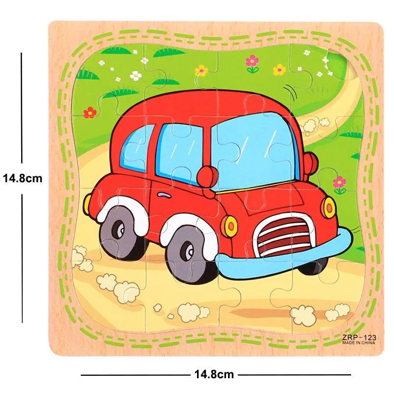 38 Style Cartoon Wooden Puzzle Children Animal/ Vehicle Jigsaw Toy 3-6 Year Baby Early Educational Toys for Kids Game