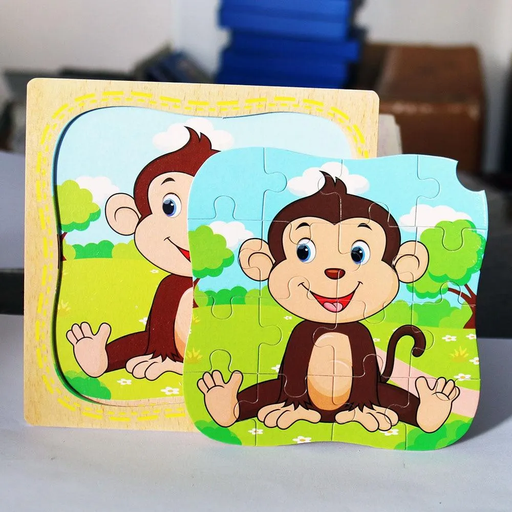 38 Style Cartoon Wooden Puzzle Children Animal/ Vehicle Jigsaw Toy 3-6 Year Baby Early Educational Toys for Kids Game