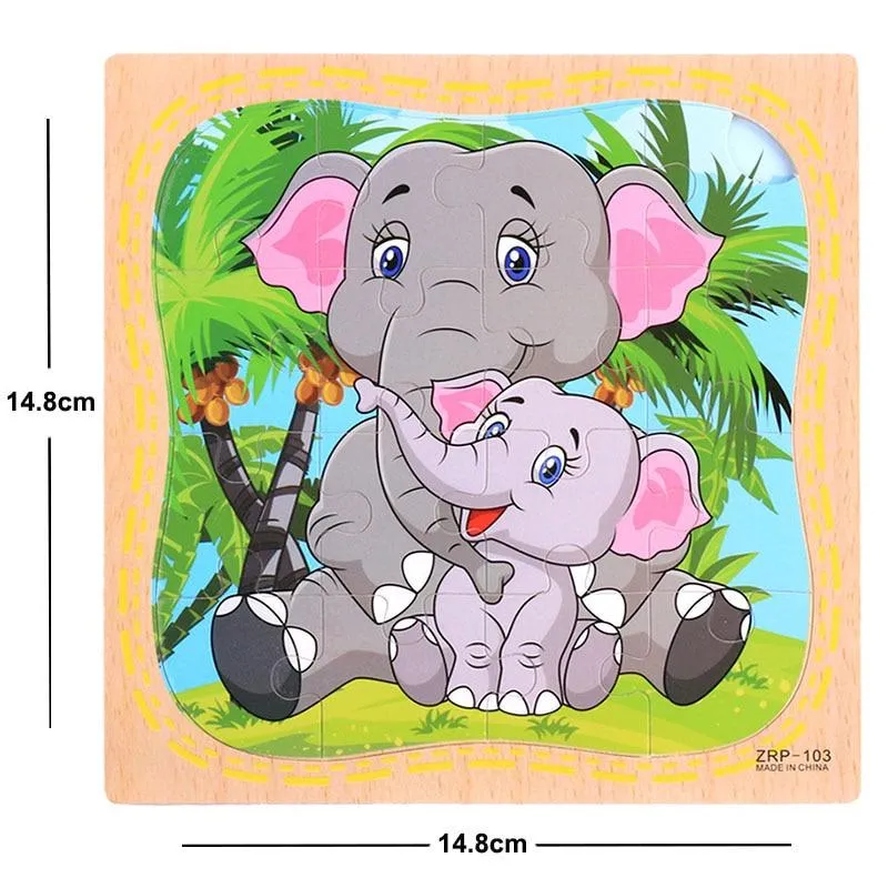 38 Style Cartoon Wooden Puzzle Children Animal/ Vehicle Jigsaw Toy 3-6 Year Baby Early Educational Toys for Kids Game