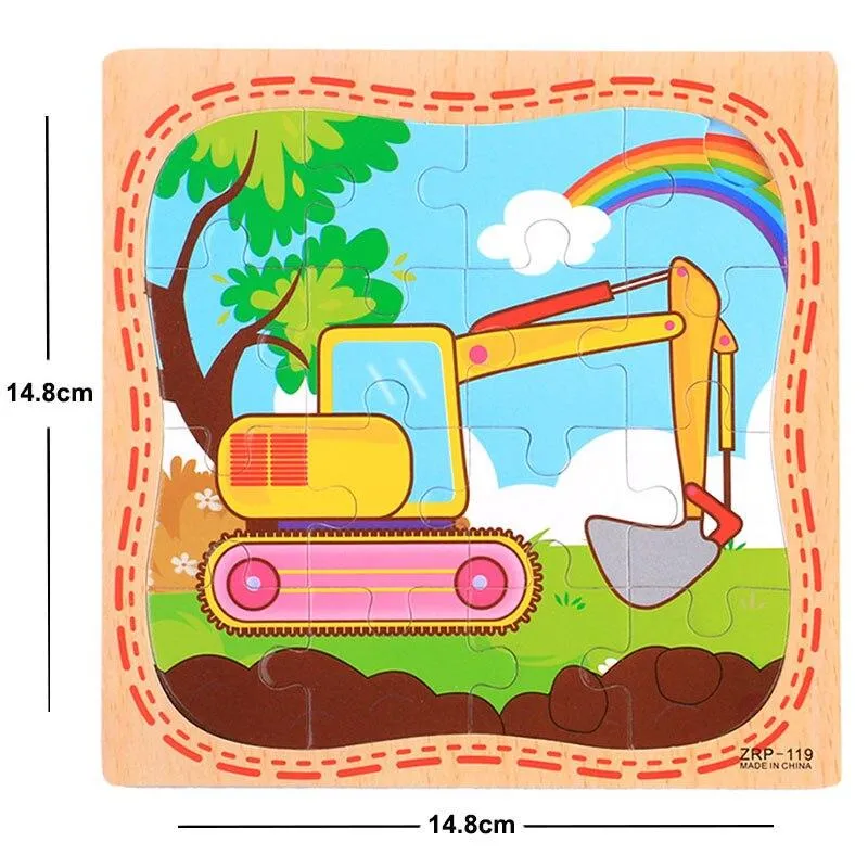 38 Style Cartoon Wooden Puzzle Children Animal/ Vehicle Jigsaw Toy 3-6 Year Baby Early Educational Toys for Kids Game