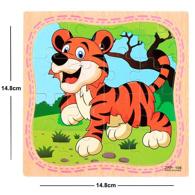 38 Style Cartoon Wooden Puzzle Children Animal/ Vehicle Jigsaw Toy 3-6 Year Baby Early Educational Toys for Kids Game