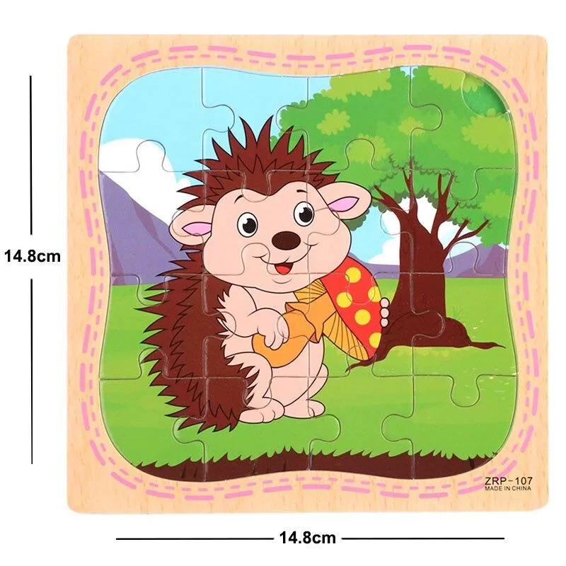 38 Style Cartoon Wooden Puzzle Children Animal/ Vehicle Jigsaw Toy 3-6 Year Baby Early Educational Toys for Kids Game