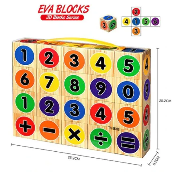 6 Sided EVA Learning Blocks | Mathematics