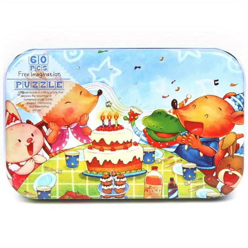 60 Piece Cartoon Animal Vehicle Jigsaw Puzzle Toy Set