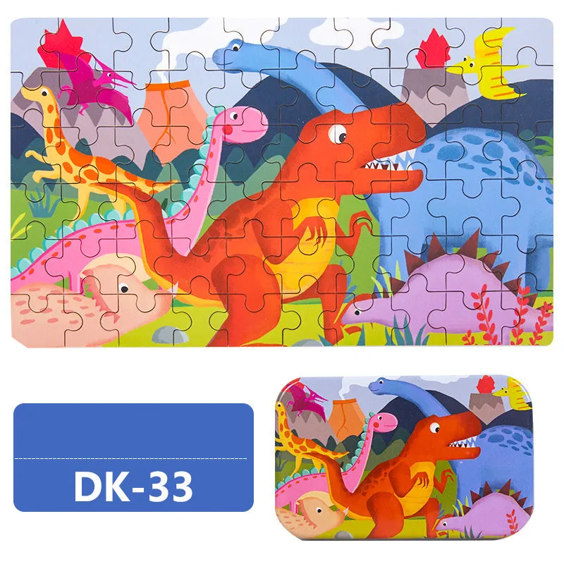 60 Piece Cartoon Animal Vehicle Jigsaw Puzzle Toy Set