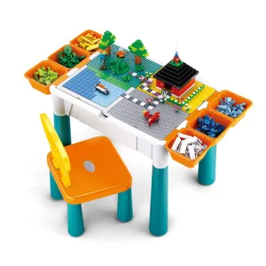 9-in-1 Table with Building Bricks & Chair, 166 Bricks Included