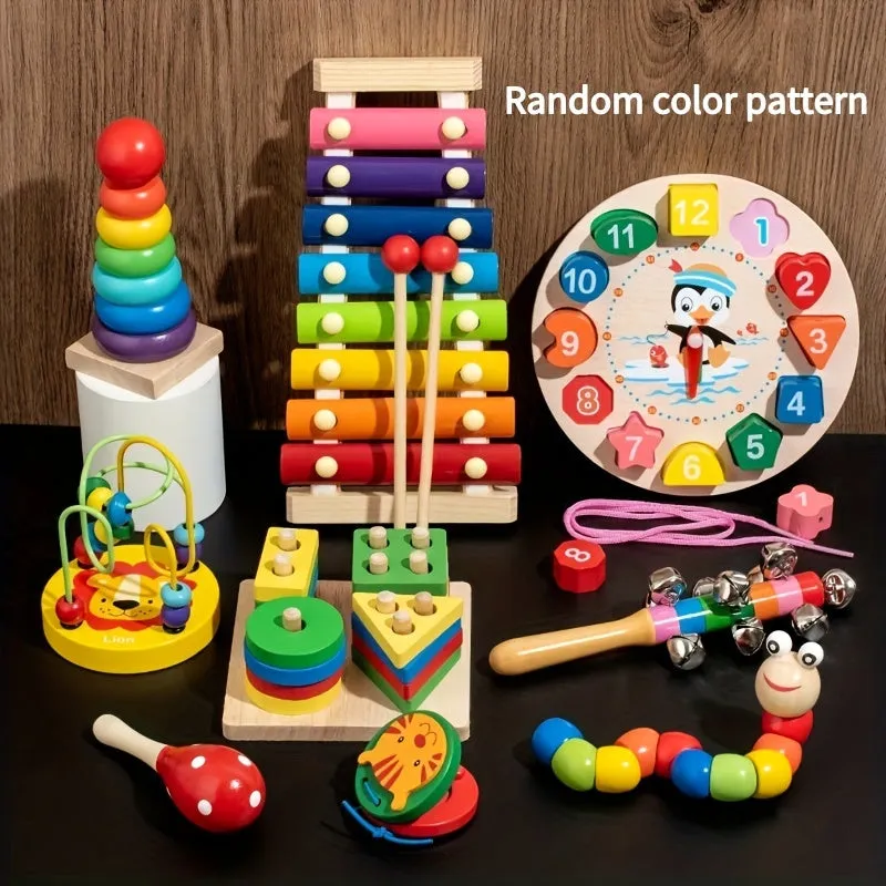 9in1 Montessori Wooden Toy Octave Piano Set Ideal Educational Gift