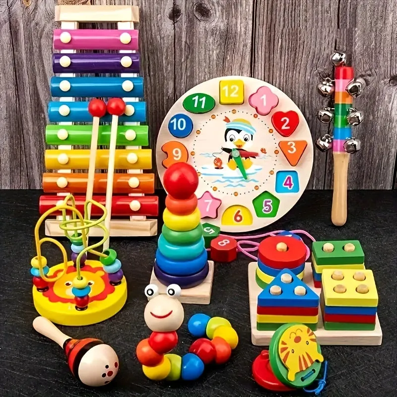 9in1 Montessori Wooden Toy Octave Piano Set Ideal Educational Gift