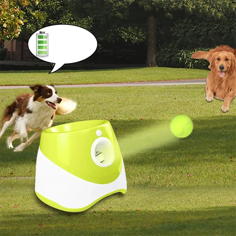 Automatic Dog Tennis Launcher Uses Mini Tennis Balls- Fun Interactive Rechargeable