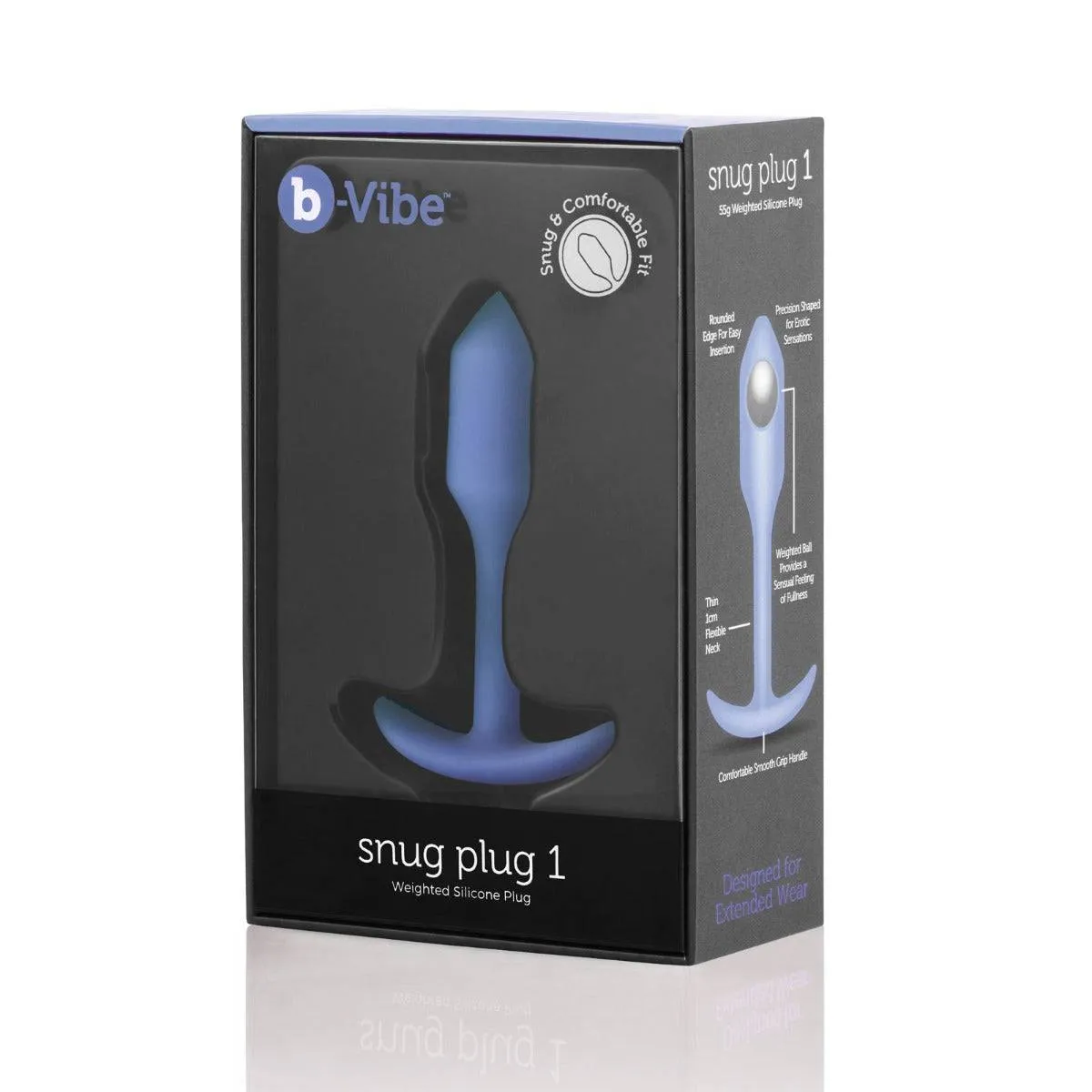 b-Vibe Snug Plug 1 Weighted Silicone Butt Plug Violet