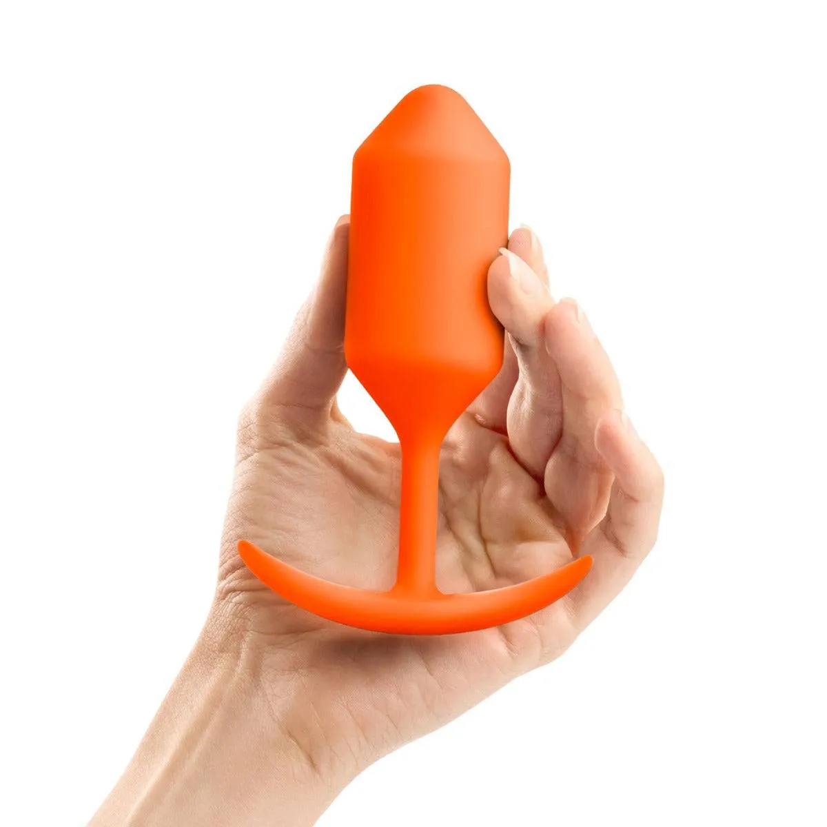 b-Vibe Snug Plug 3 Weighted Silicone Butt Plug Orange