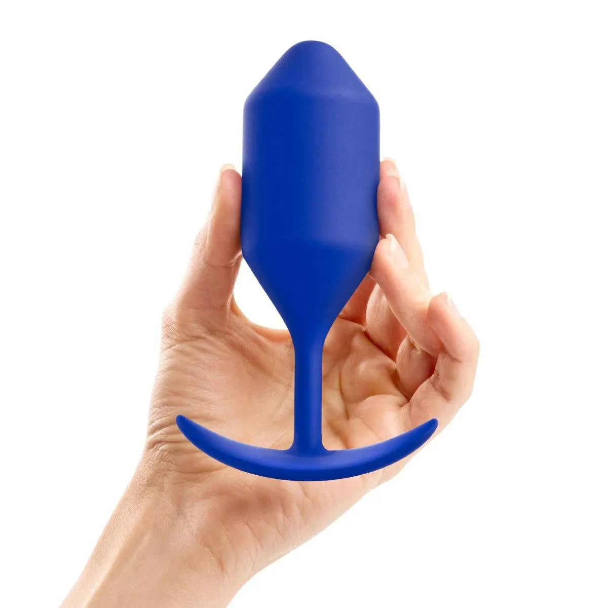 b-Vibe Snug Plug 4 Weighted Silicone Butt Plug Navy Blue