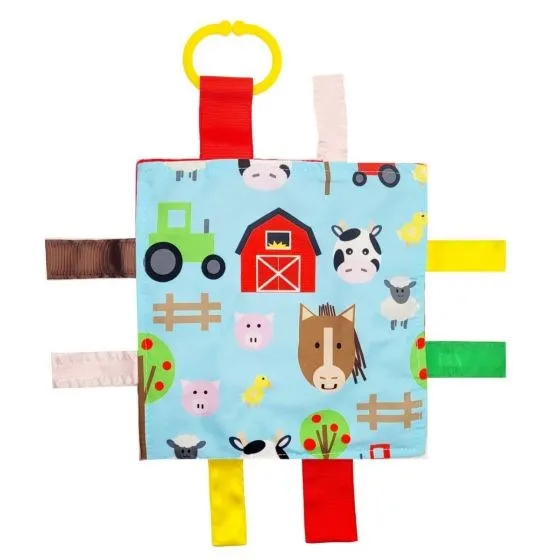 Baby Jack 20x20 Farm Animals Crinkle Sensory Toy