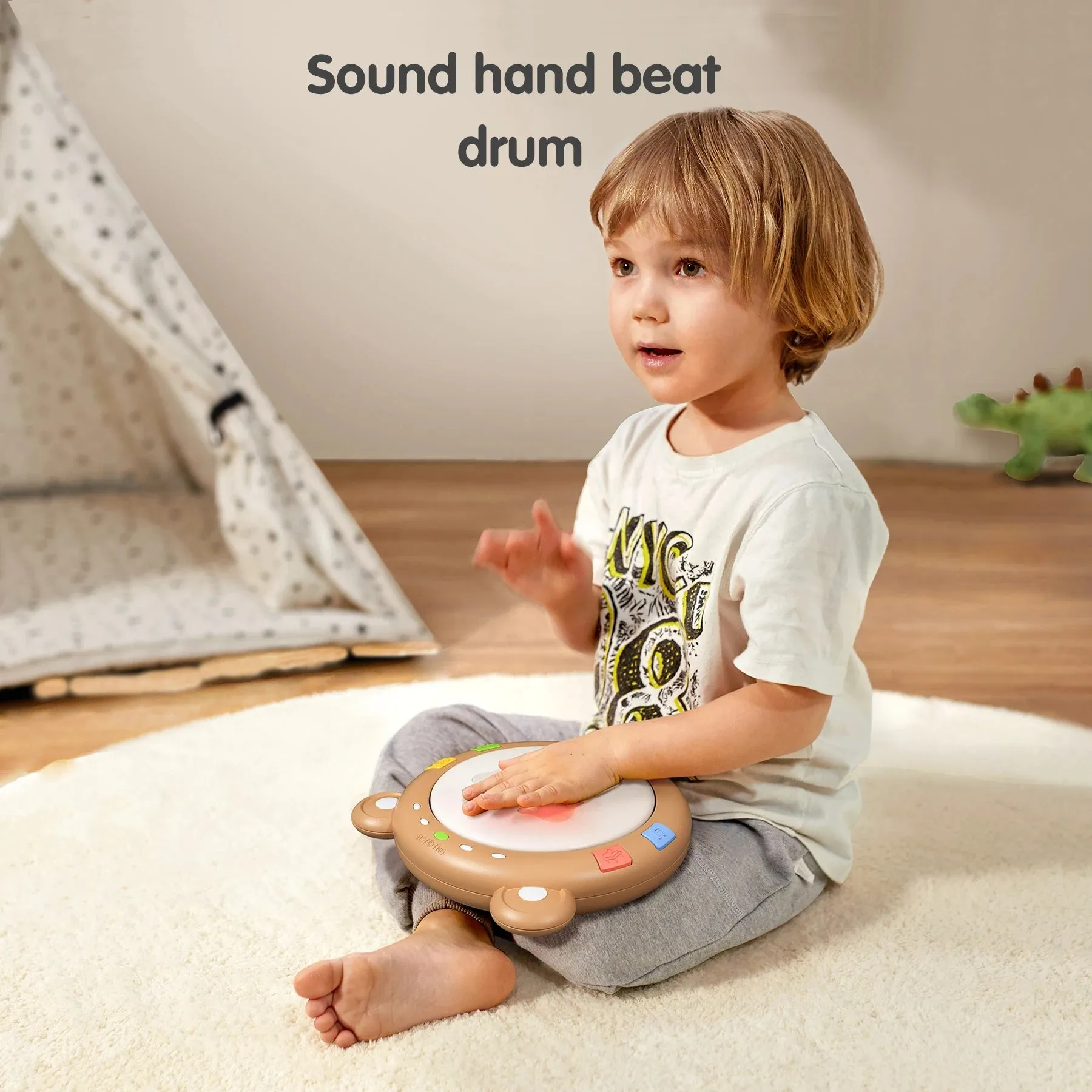 Baby musical electronic toy early educational light up drum, baby musical instrument for Infant toddler 18 Months 