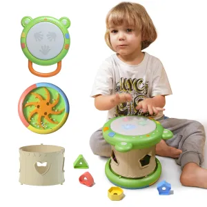 Baby musical toy,3-in-1 musical instruments sensory toy with light and sounds  shape sorter activity music cube for baby toddler 18 Months 