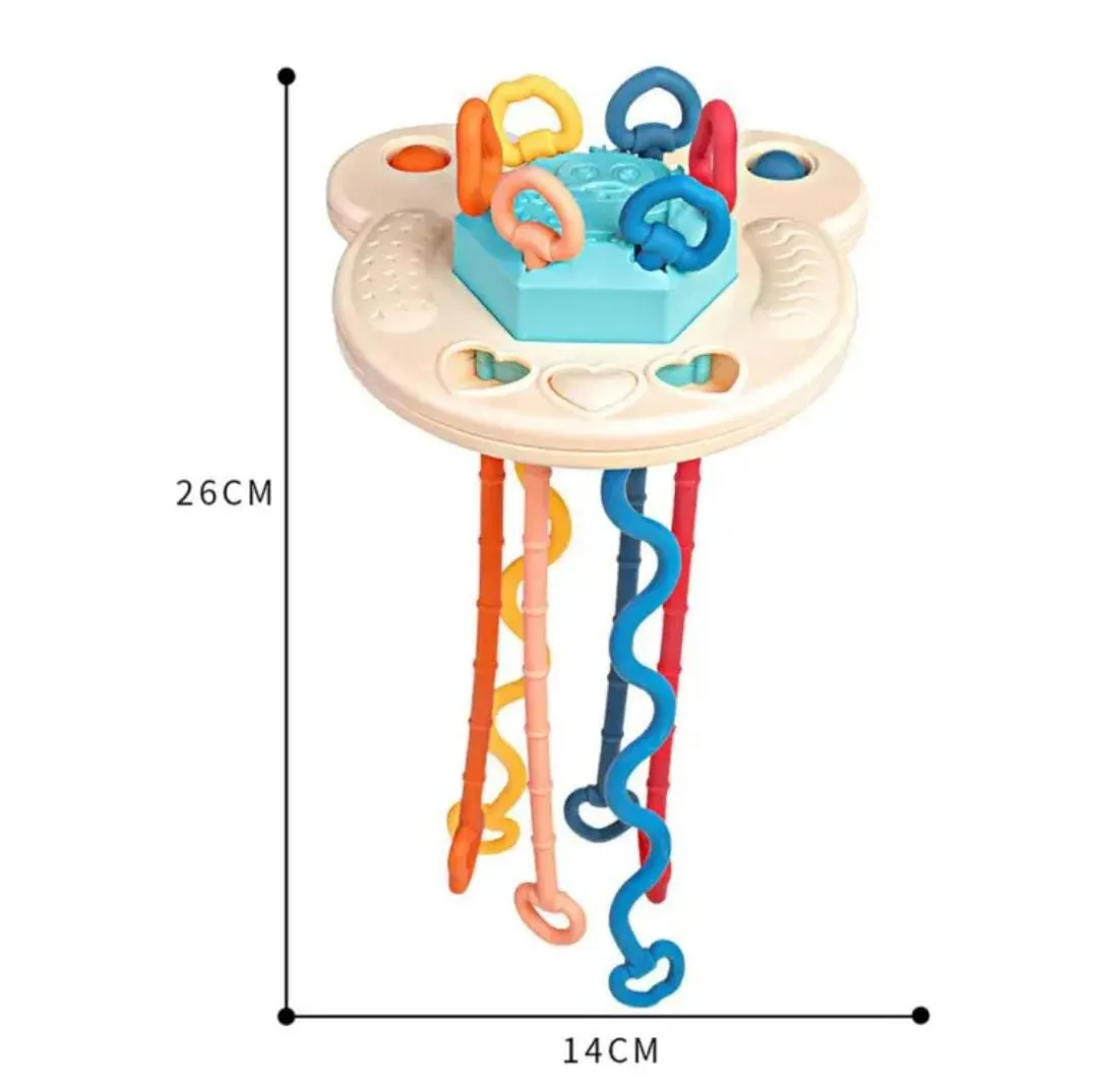 Baby Teether Pull String Sensory Rattle Toy - 888