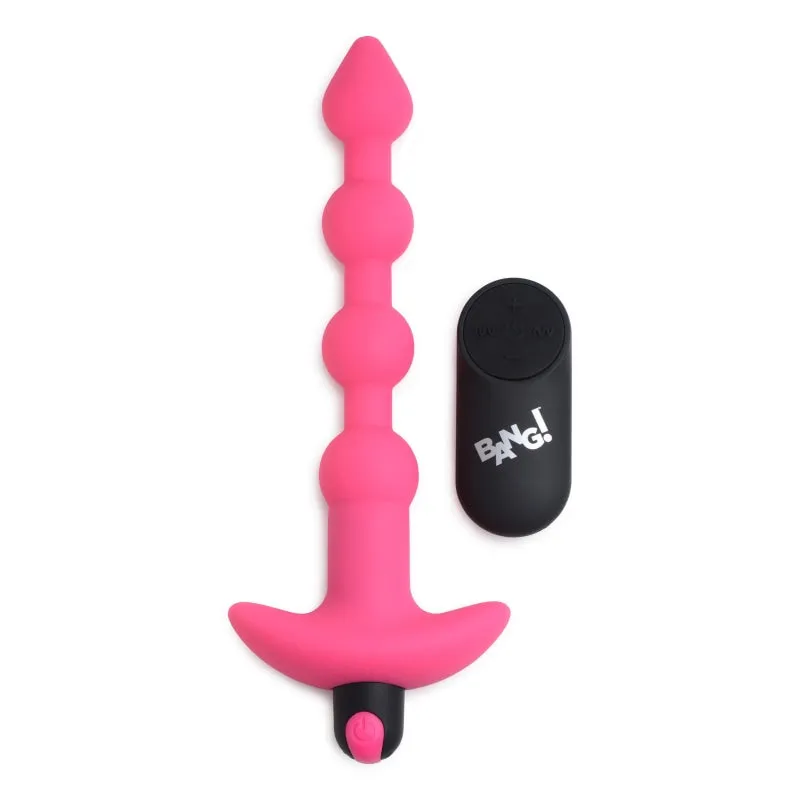 Bang - Vibrating Silicone Anal Beads and Remote Control - Pink