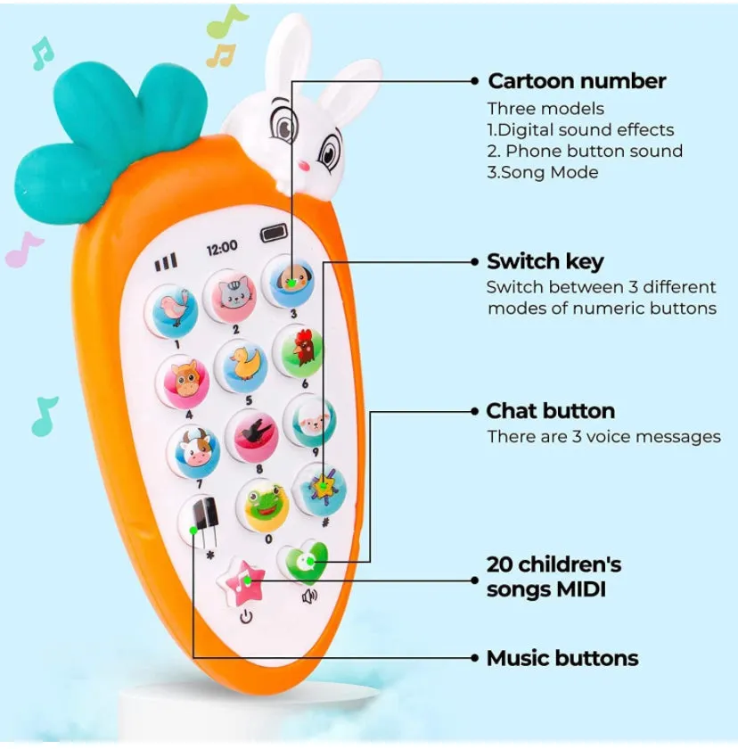 Battery Operated Mobile Phone Toy with 20 Musical Songs