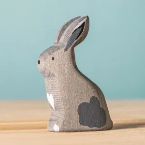 Bumbu Wooden Grey Sitting Rabbit