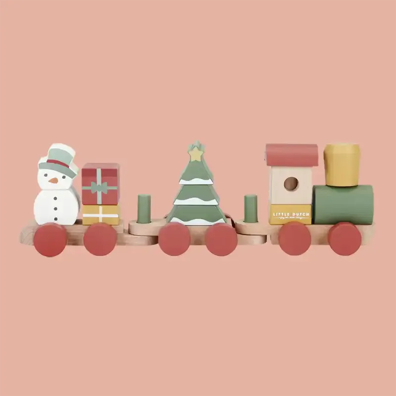 Christmas Stacking Wooden Block Winter Train