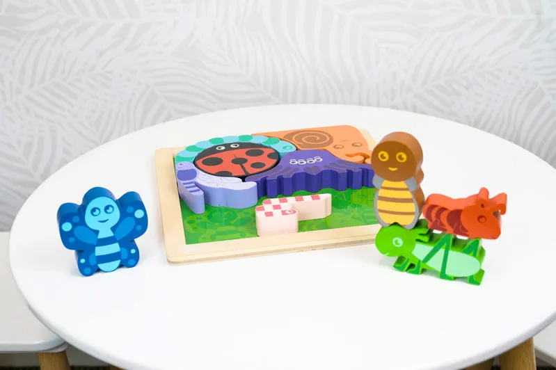 Chunky Wooden Puzzle & Stacker Toys  - Bugs