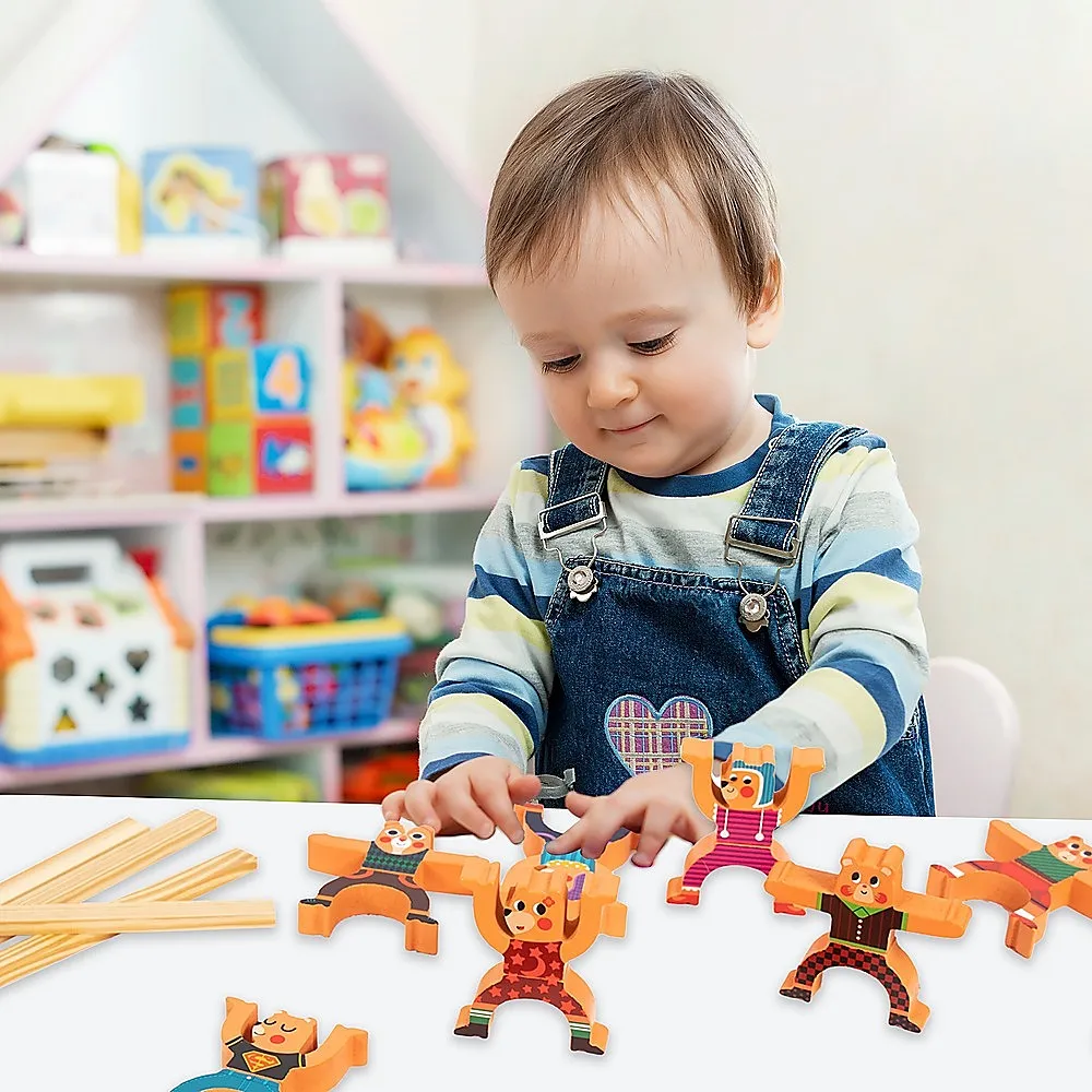 Colorful Magnetic Stacking Blocks Set, Educational Wooden Toys