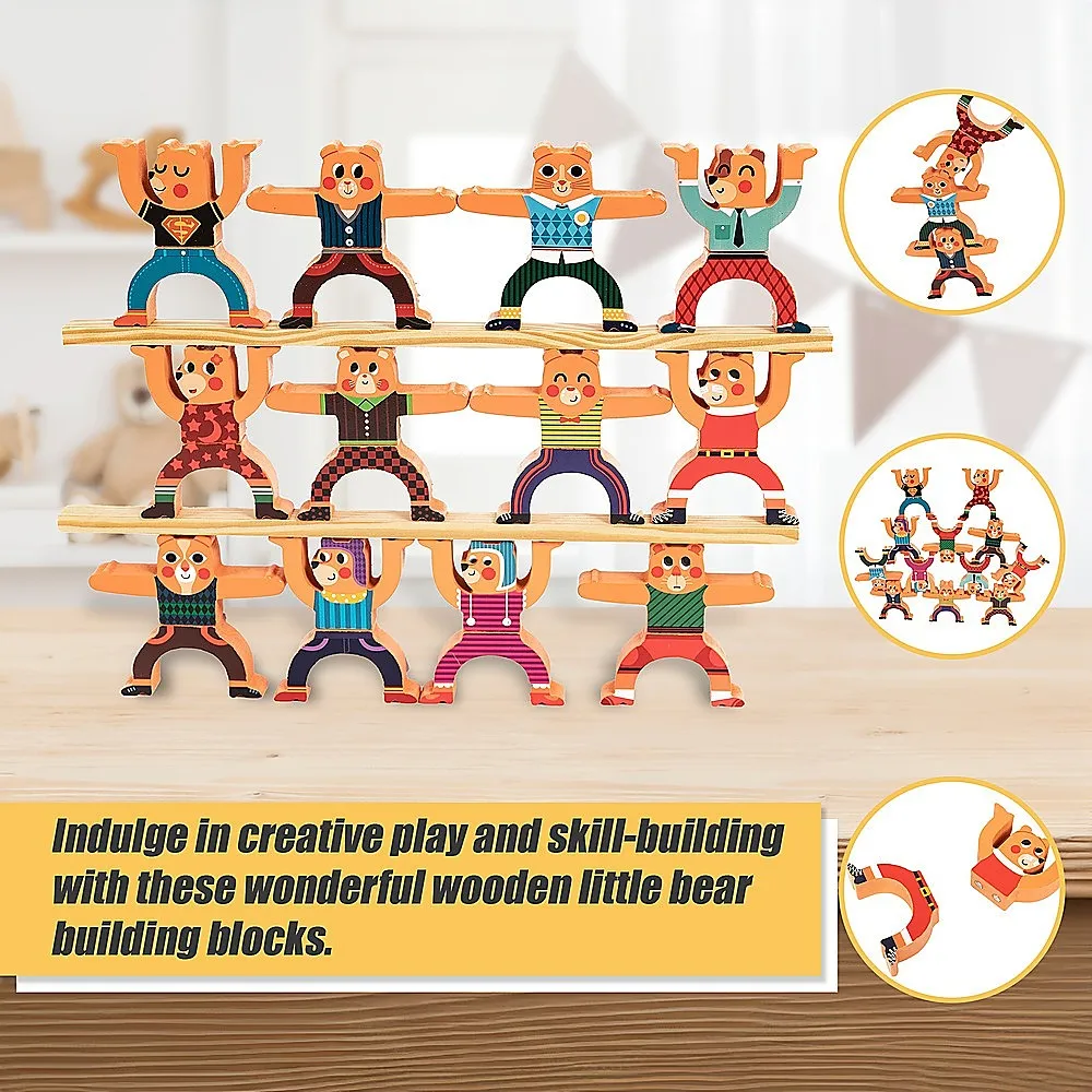 Colorful Magnetic Stacking Blocks Set, Educational Wooden Toys