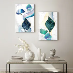 Colorful Naples with Leaves Acrylic Wall Art (Set Of 2)