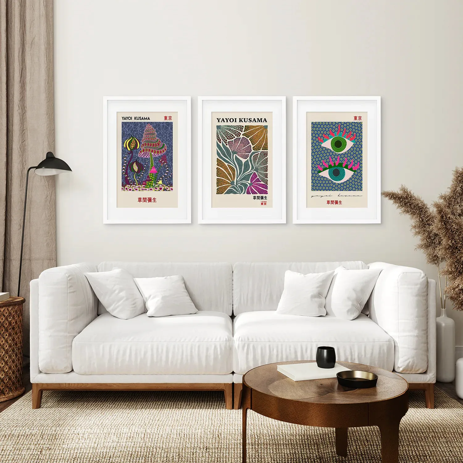 Colorful Yayoi Kusama Poster Set of 3 Museum Art