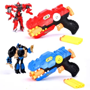 Dino Nerf Gun - Dart Gun With 12 Foam Bullets - Includes A Gun And Robot - Gifts