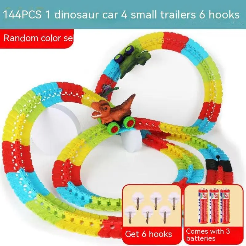 Electric Dinosaur-themed Children's Roller Coaster with Plastic Track Toy