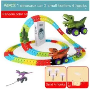 Electric Dinosaur-themed Children's Roller Coaster with Plastic Track Toy